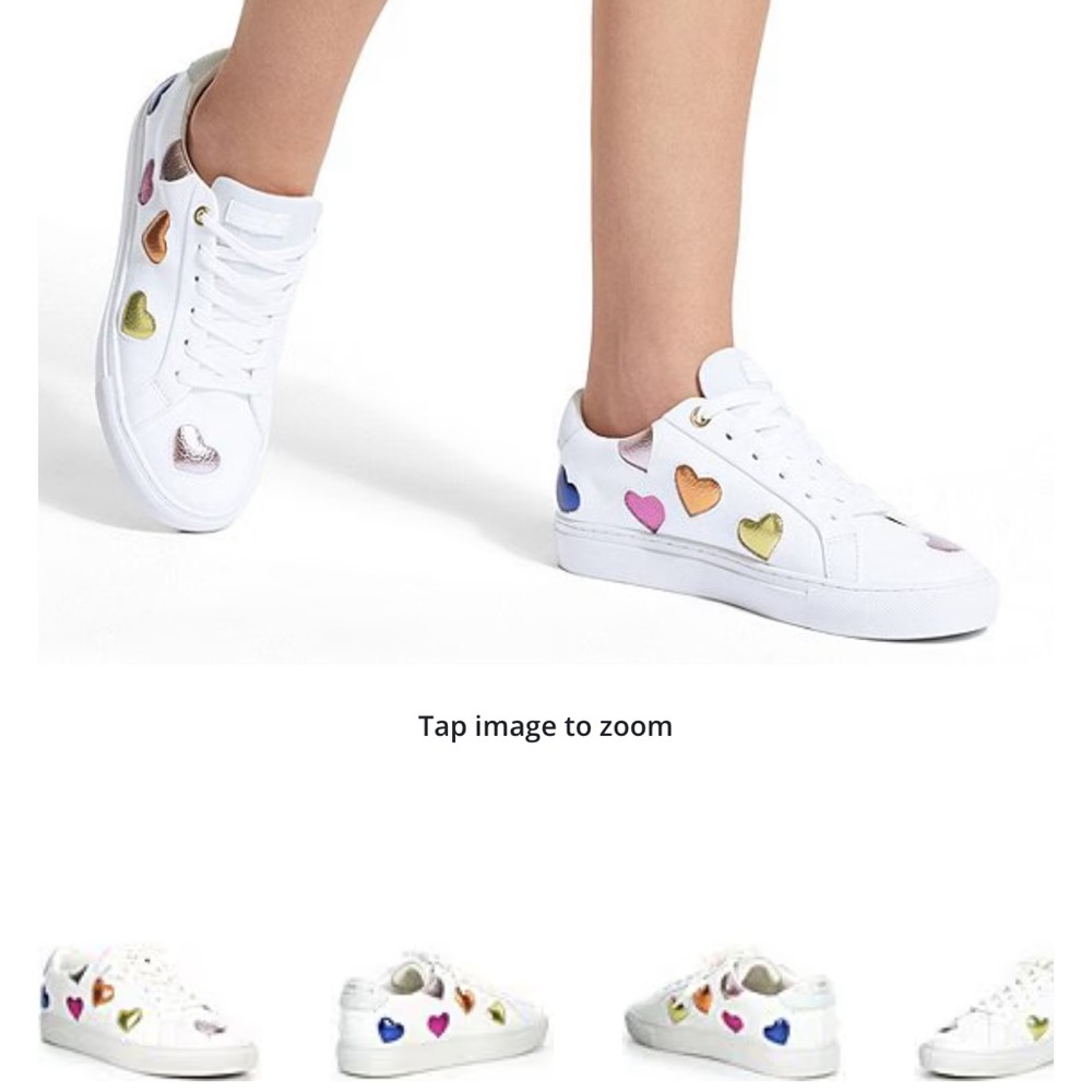 Kurt Geiger Rainbow Heart White Sneakers